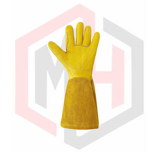 Guantes de seguridad de soldadura láser Tig/Mig/de primera calidad Forro de algodón suave Resistencia al calor 7 oz Espesor 16 PULGADAS Longitud - Product Image 2
