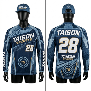 Maillot de Tir pour Hommes Premium 180 GSM Micro Polyester Respirant Bleu Noir Rouge Design à Panneaux Sublimation Broderie Logo Personnalisé - Product Image 4