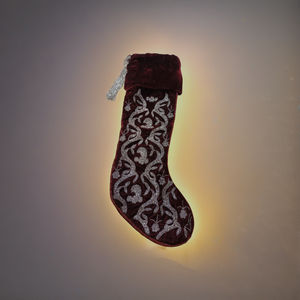 Home Use Handmade Holiday Decor Festive 2025 Wholesale Decorative Handmade Christmas Stockings Velvet & Embroidery - Product Image 6