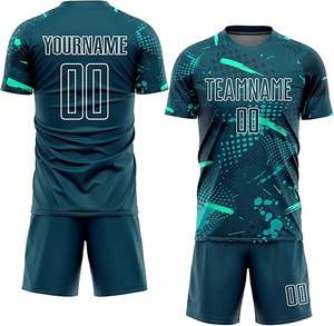 Nuevo diseño personalizado 2025 Kit de uniforme de fútbol poliéster Nombre Uniforme del equipo de fútbol para hombres y mujeres Uniforme completo de fútbol - Product Image 2