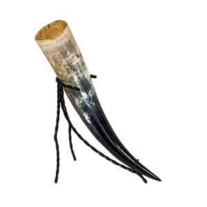 Corne à boire Viking à gravure Antique polie corne à boire viking naturelle de haute qualité - Product Image 1