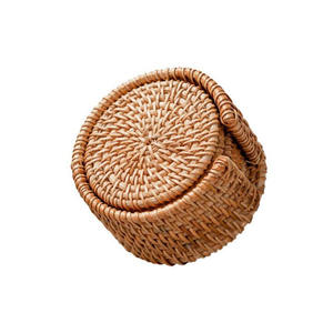 Ensemble de dessous-de-verre en rotin tendance, vente en gros, décoration de table, dessous-de-verre en rotin, style bohème, OEM accepté du Vietnam - Product Image 6