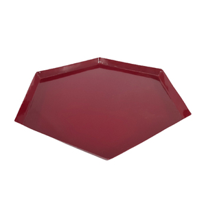 Luxury Hexagonal Shape Serving Plate for Restaurant <b>Table</b> Decor Hot Selling Kitchenware <b>Matt</b> Ocean Green Color Iron Metal - Product Image 5