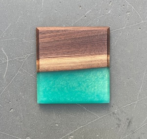 Sous-verre décoratif en résine PARFAIT en bois massif pour thé Coussin isolant en résine Sous-verres personnalisés pour la maison et la cuisine - Product Image 3