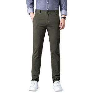 Pantalones de color sólido para hombre Pantalones chinos elásticos cómodos lavados de Ajuste Recto para hombre Pantalones y pantalones para hombre - Product Image 5