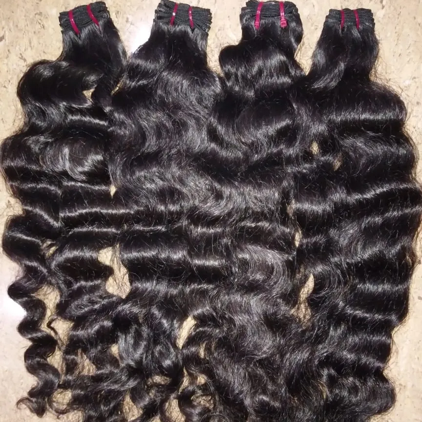 Preto grosso extensões de cabelo encaracolado, 40 polegadas cabelo em massa para a tecelagem, trança, perucas