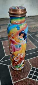 Custom Design Eco-Friendly Handcrafted Pure Copper <b>Flask</b> Disposable Leakproof Gym Yoga Travel Bottle with Handle - Product Image 6