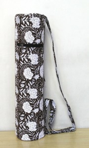 Indian Brown Floral <b>Yoga</b> <b>Mat</b> Carrier Bag Shoulder Strap Hand Block Zipper Fashionable for Ladies Gym <b>Yoga</b> Studio Summer Autumn - Product Image 3