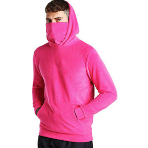 Sweat à capuche unisexe 2026 de haute qualité, personnalisé, style streetwear, hiver, 100 % coton, couleur unie, avec masque intégré pour homme - Product Image 1