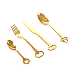 ชุดช้อนส้อมมีดสแตนเลสชุดช้อนส้อมมีดทองแดงขัดเงาสำหรับโรงแรมจัดเลี้ยง - Product Image 5