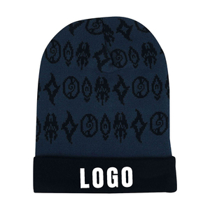 Best Price 100% Wool New Arrival Winter Jacquard Beanie Cap <b>Top</b> Trendy Custom Reversible Fleece Beanies Good Quality Cap - Product Image 2