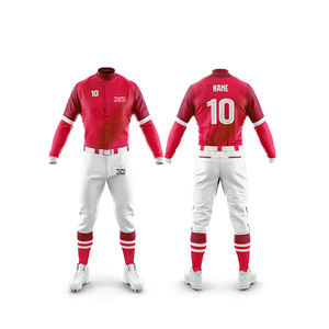 Ropa deportiva de béisbol con logotipo personalizado de alta calidad al por mayor, uniformes, camisetas de poliéster transpirables, conjuntos estampados para adultos - Product Image 1