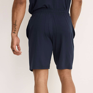 กางเกงขาสั้นเอวยางยืดสีทึบสำหรับผู้ชายเสื้อเจอร์ซีย์ผ้าฝ้าย300GSM หนาทนทานออกแบบได้ตามต้องการ - Product Image 4