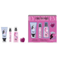 Coffret de Soins de la Peau Emily Paris France : Hydratant, Lait Corporel, Brume Scintillante, Eau de Toilette, Savon Loveheart, Cosmétiques