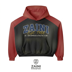 เสื้อฮู้ดดี้โอเวอร์ไซส์ผู้ชาย พรีเมียม ผ้าฝ้ายฟลีซ 400 GSM สีเทาเฮเธอร์ พิมพ์ลายปักโลโก้ 3 มิติ ด้านหน้า แบบพัฟฟ์  รักษ์โลก - Product Image 3