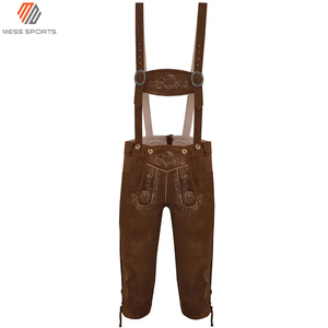New 2024 MESS SPORTS Men's Casual Lederhosen Cow Goat Split Suede Leather German Traditional Bavarian Oktoberfest Quick Dry - Product Image 3