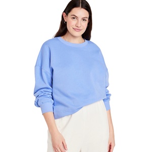 เสื้อครอปถักสำหรับผู้หญิง, เสื้อถักกันหนาวระบายอากาศคอกลมมีหลายสีสำหรับฤดูใบไม้ร่วงและฤดูหนาว - Product Image 2