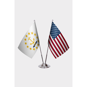 Rhode <b>Island</b> United States Custom 3x5ft Polyester Pennant Flag Ensemble Digital Printing Aluminum Flagpole for Office Display - Product Image 1