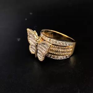 แหวนเพชรโมอิสสำหรับงานหมั้นและแต่งงานของผู้ชายแหวน14Kt ชุบทองอย่างดีเยี่ยมสำหรับงานเลี้ยง - Product Image 2