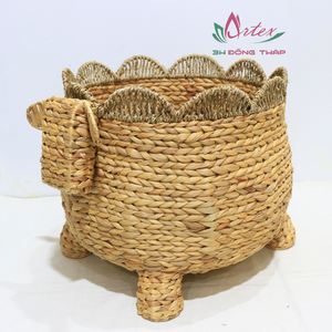 Meilleures ventes Panier de rangement tissé naturel Jacinthe d'eau Décoration intérieure en forme d'animal pour le salon Nouvel article - Product Image 1