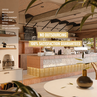 Aménagement Intérieur de Magasin, Décoration de Café Commercial, Rendu 3D Personnalisé, Dessin de Construction, Agencement de Magasin de Détail, Restaurant, Bureau