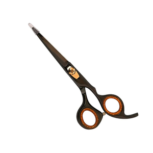 Ciseaux de coupe de cheveux en gros de couleur noire enduite de la meilleure qualité ciseaux de salon de coiffure de beauté en acier inoxydable avec vis dorée - Product Image 1
