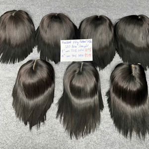 Perruques Bob couleur noire perruques vietnamiennes extension de cheveux humains os droit 8-10 pouces fermeture à lacet 2x4 partie centrale - Product Image 1