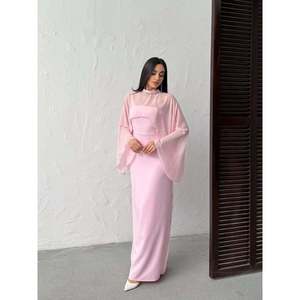 MissJANELL Elegante Vestido Maxi de Tul Rosa, Mezcla de Poliéster y Elastano, Vestido Largo hasta el Suelo para Fiestas Nocturnas, Ocasiones Formales - Product Image 6