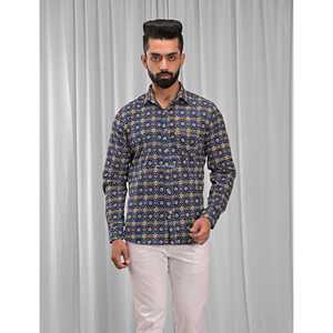 Camisa Casual de Algodón con Estampado Floral para Hombre, con Mangas Largas y Cuello Alto, 100% Transpirable, Tela Popelina y Oxford, ODM OEM - Product Image 1