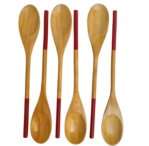 Cocina de silicona antiadherente de madera 1 Juego de servidores de ensalada de madera de mango de 2 Juego de servidor de ensalada de madera de 2 hecho a mano único KETCHENWAR - Product Image 6