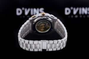 VVS المويسانيتي الماس الهيب هوب ساعة الفولاذ المقاوم للصدأ الخصر ماديتا اليدوية الإعداد الماس الفاخرة ساعات الكوارتز - Product Image 4