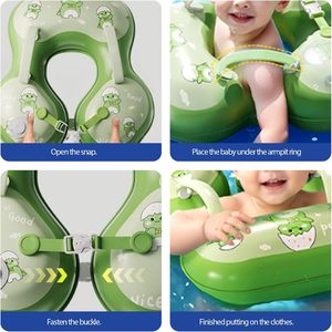 Bouée de bain gonflable premium pour bébé en PVC avec sangle d'épaule, gonflage facile par pression, pour nourrissons de 6 mois et plus - Product Image 5