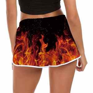 2025 Short taille moyenne extensible 100% polyester respirant pour femmes avec technique de lavage par sublimation 3D - Product Image 5