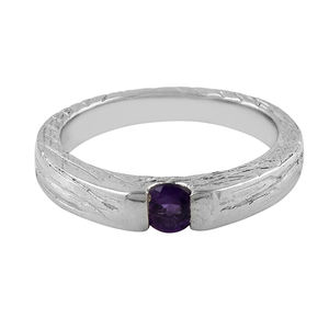 แหวนพลอยอเมทิสต์ธรรมชาติทำจากเงินสเตอริง925พื้นผิวขายส่ง - Product Image 2