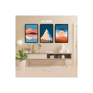 Juego de mesa de MDF de 3 piezas con marco de impresión de calidad Acentos de pared coloridos naturales 29 - Product Image 1