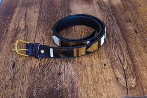 Cinturón de cuentas de cuero genuino occidental hecho a medida con diseño de tachuelas Cinturón de metal de la mejor calidad del exportador de la India - Product Image 4