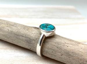 Anillo de piedras preciosas turquesas de Plata de Ley 925, joyería hecha a mano, anillo de estilo bohemio de plata, joyería para mujer, regalo de boda para esposa - Product Image 2