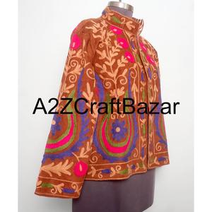 Handmade Embroidered Cotrise <b>Jacket</b> with Vintage Design Eco-Friendly & Breathable Cotton Lined Winter Outerwear For Party Events - Product Image 4