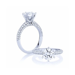 Lujo 10K oro/plata laboratorio cultivado diamante anillo de compromiso 1 quilate corte redondo VVS2 E Color IGI certificado ético al por mayor - Product Image 2