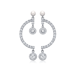 ขายส่ง925เงินสเตอร์ลิงต่างหูโคมระย้าสีขาว CZ หินหัวใจออกแบบชุบทองสำหรับผู้หญิงตุรกีของขวัญเครื่องประดับ - Product Image 2