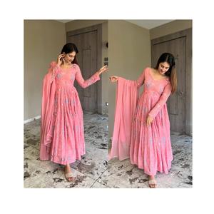 Tenue de fête indienne moderne en organza soie impression numérique travail couture complète filles pour adultes occasions de mariage décontractées - Product Image 6