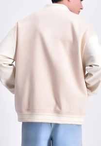 Chaqueta Universitaria Personalizada Rosa, Cortavientos Informal, Sudadera Deportiva, Chaqueta Bomber Ligera, Chaqueta Universitaria Rosa de Béisbol - Product Image 3