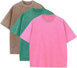 Best-seller T-shirts d'été en coton lourd T-shirt vintage coupe ample à manches courtes T-shirts décontractés pour hommes femmes - Product Image 5