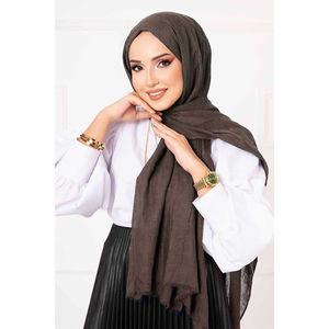 Châle en bambou couleur café au lait, ensemble élégant de foulard, gants et chapeau - Product Image 1