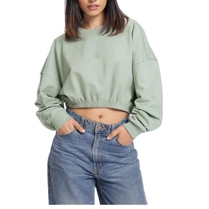 Womens Crop Hoodie Sweatshirt Blank Hooded <b>Top</b> Custom Logo OEM ODM Wholesale Apparel Manufacturer - Product Image 1