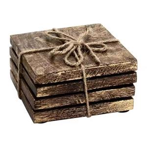 Posavasos de madera elegantes Diseño de flujo libre para protección de mesa funcional - Product Image 1