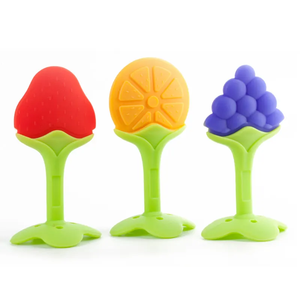 Juguetes <span class=keywords><strong>de</strong></span> dentición <span class=keywords><strong>de</strong></span> frutas suaves para bebés, mordedor <span class=keywords><strong>de</strong></span> silicona para bebés <span class=keywords><strong>de</strong></span> 0 a 6 meses y 6 a 12 meses, palo <span class=keywords><strong>congelador</strong></span> seguro para bebés y niños pequeños - Product Image 1