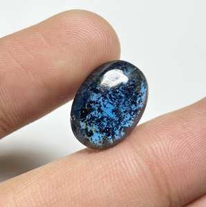 Cabochon ovale en vrac de pierre précieuse de cyanite naturelle originale coupée prix d'usine en gros pour la fabrication de bijoux OEM de pierres précieuses en vrac véritables - Product Image 3