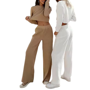 ชุดวอร์มเทรนนิ่งสตรีทแวร์ผ้าฝ้าย/โพลีเอสเตอร์ 50/50 แบบหลวม ระบายอากาศได้ดี แขนยาว สั่งผลิตได้ตามต้องการ ขายส่ง - Product Image 3