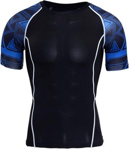 Conçu sur mesure pour hommes Rash Guard nouveau style sublimé à manches courtes séchage rapide polyester respirant caractéristique - Product Image 1